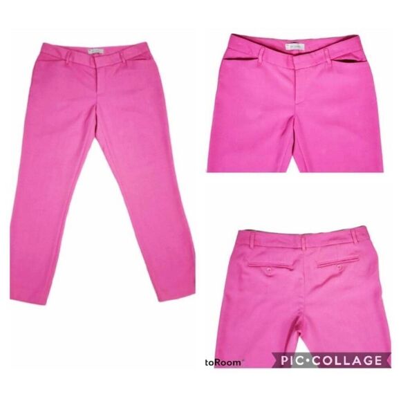 GAP Bubblegum Barbie Pink Twill Slim Cropped Pant Women Size 2 Fun Spring - Picture 5 of 16